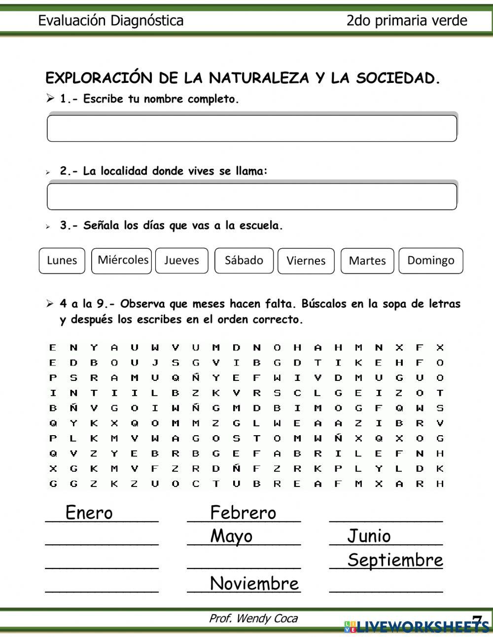 Diagnóstico 2do primaria