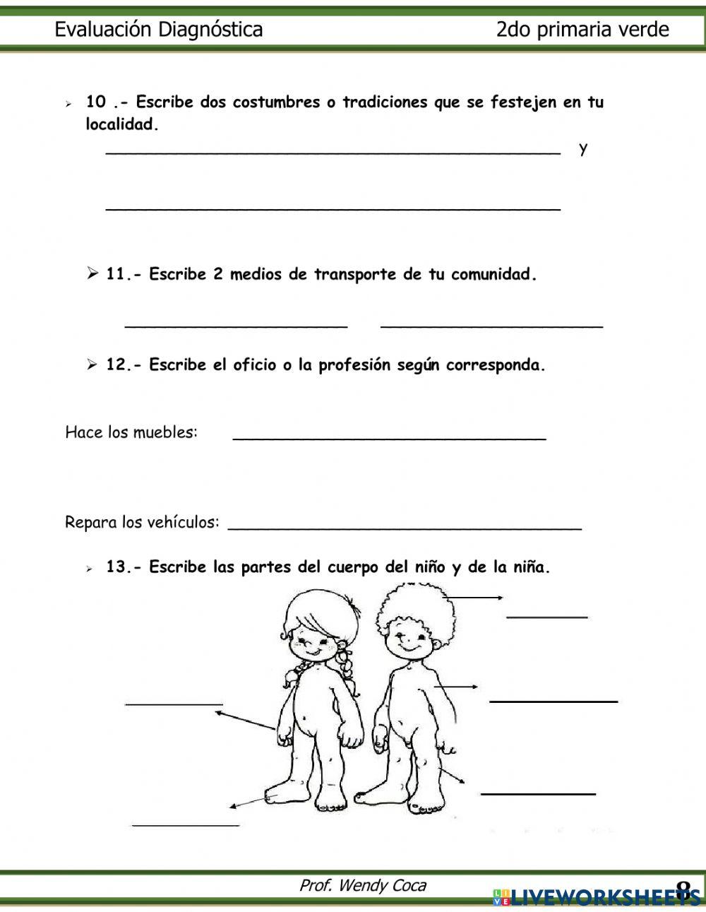 Diagnóstico 2do primaria