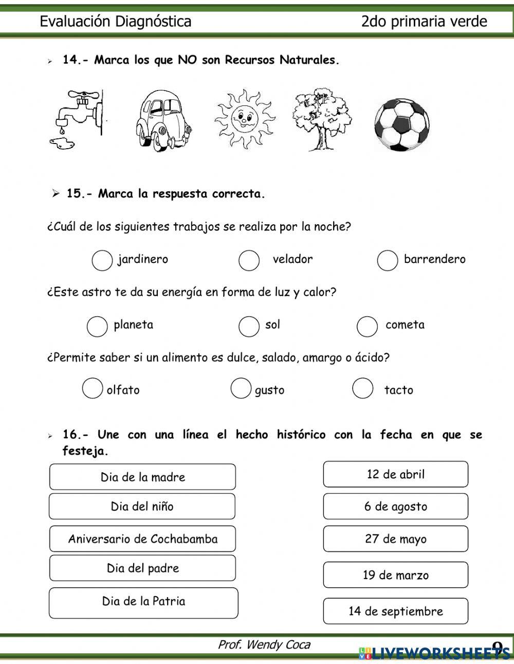 Diagnóstico 2do primaria