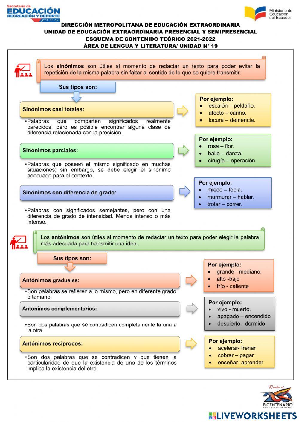 19 SiNONIMIA Y ANTONIMIA