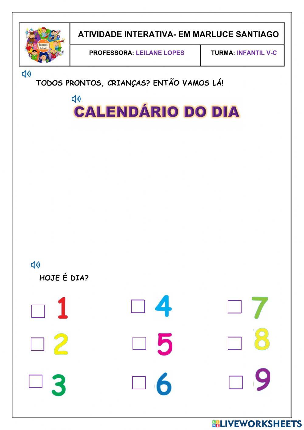 Atividade interativa educação infantil