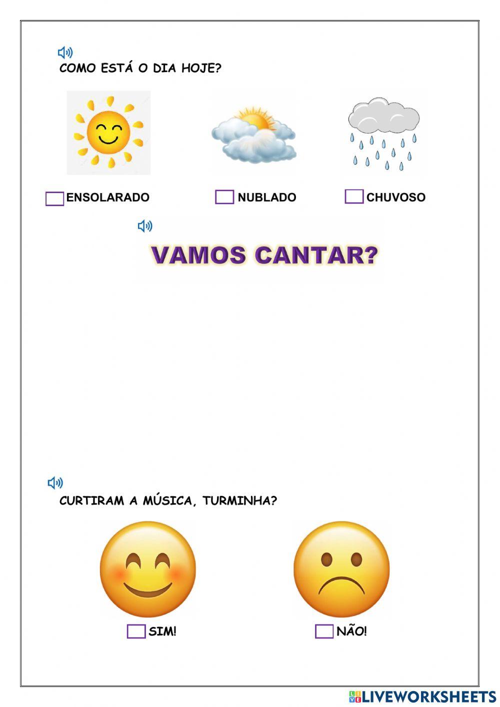 Atividade interativa educação infantil