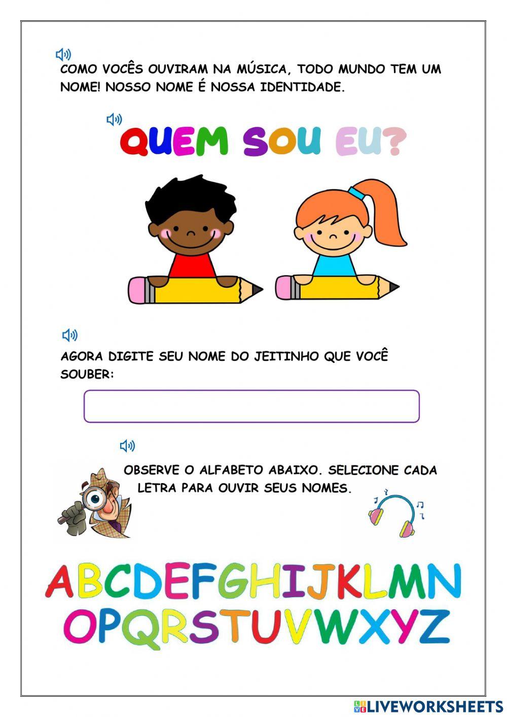 Atividade interativa educação infantil