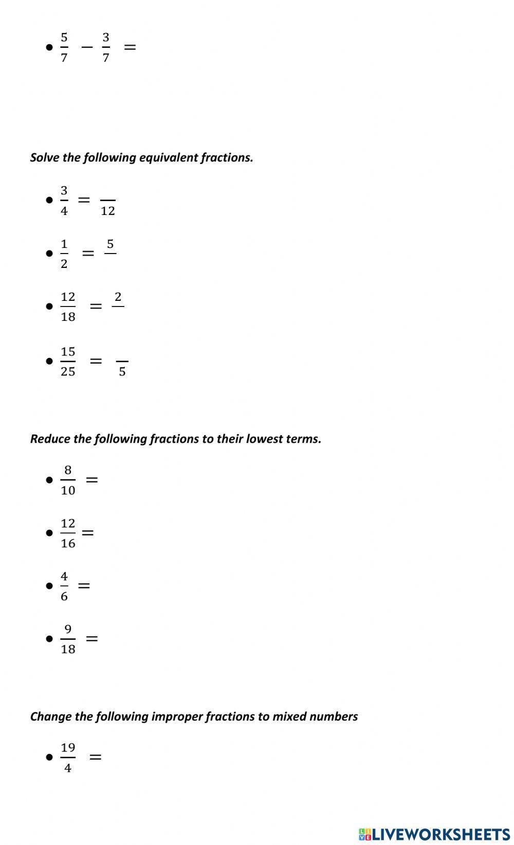 Fraction Revision