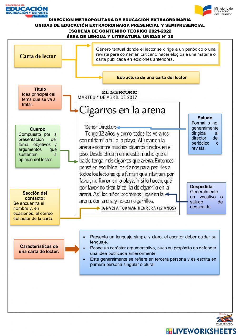 20 la crónica y carta al lector
