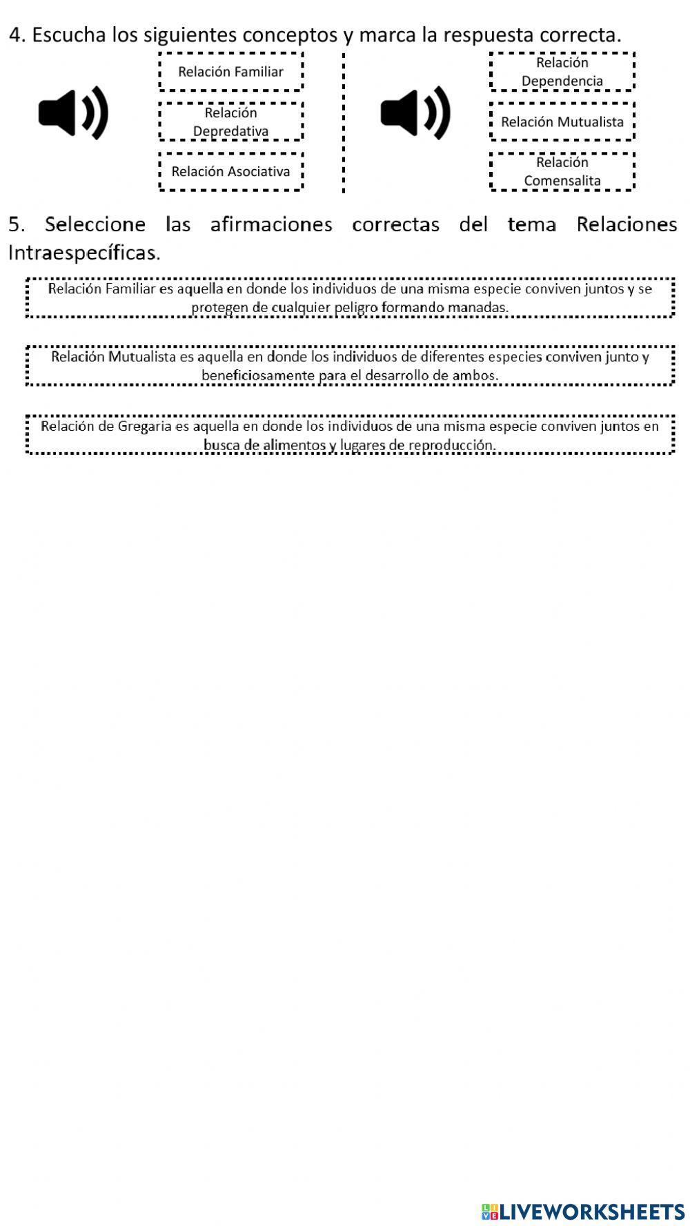 Evaluación Sumativa (Relaciones Interespecíficas e Intraespecíficas y Ecosistema)