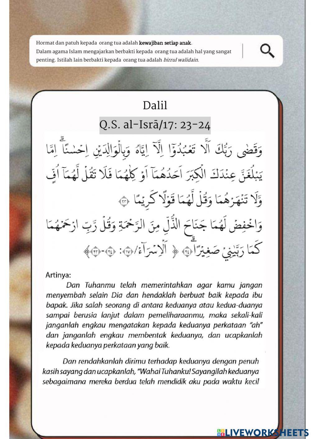 Hormat dan Patuh Pada Orang tua dan Guru