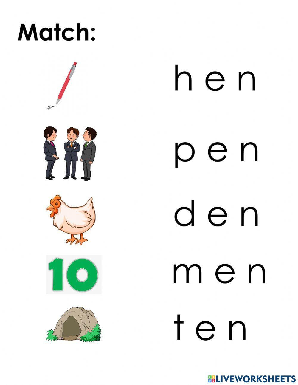 Reading- en words family