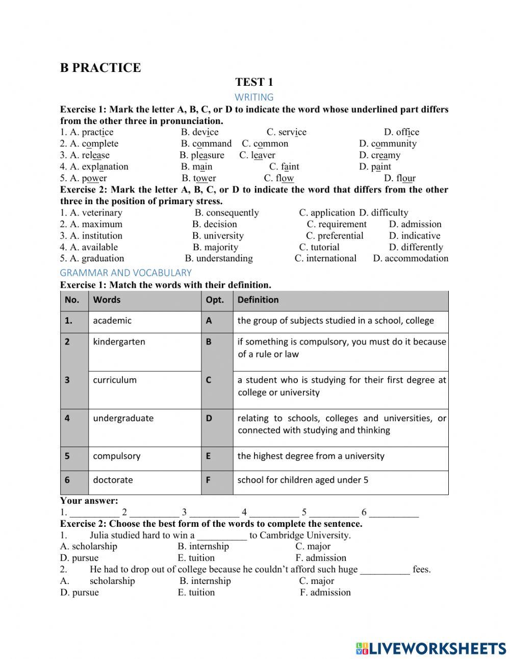 Unit 7 - Further Education