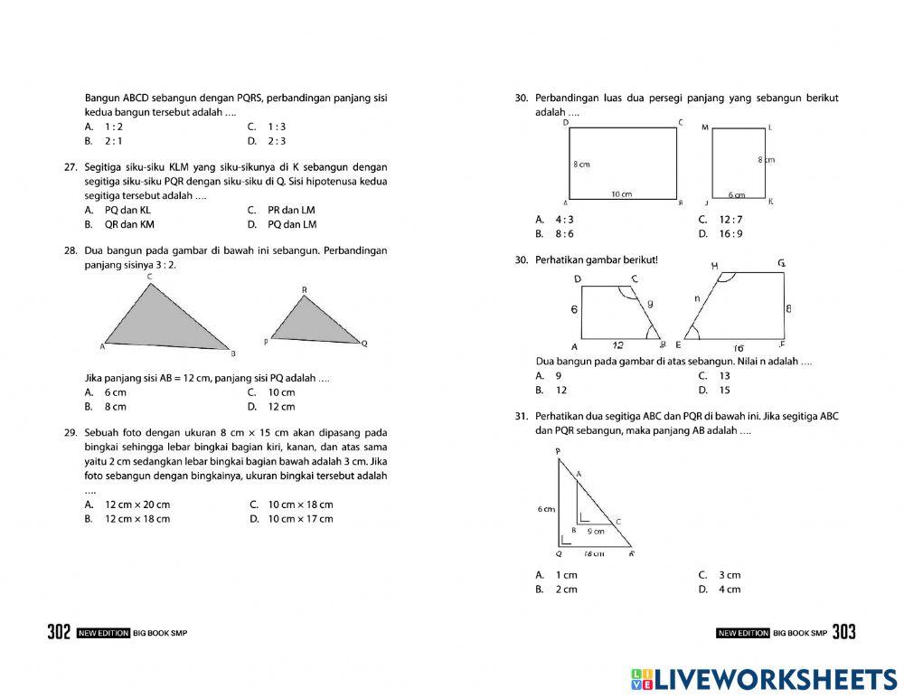 Matematika bab 13 Kesebangunan