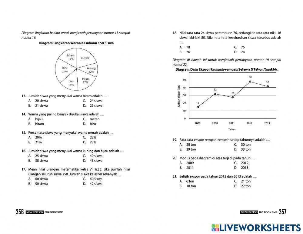 Latihan matematika bab 15 Statistika dan peluang