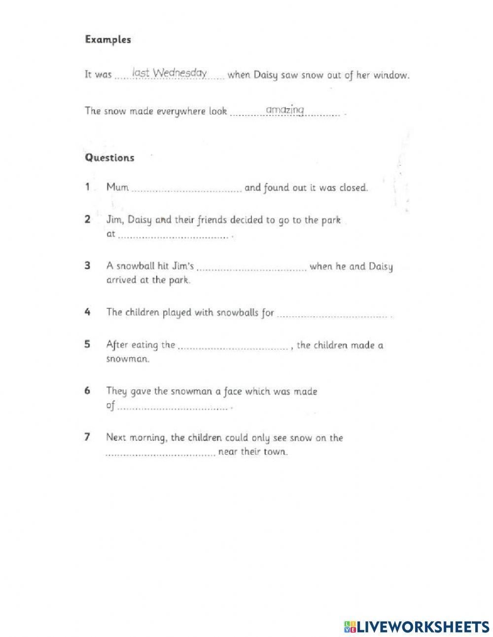 Flyers 1 Test 1 Reading and Writing