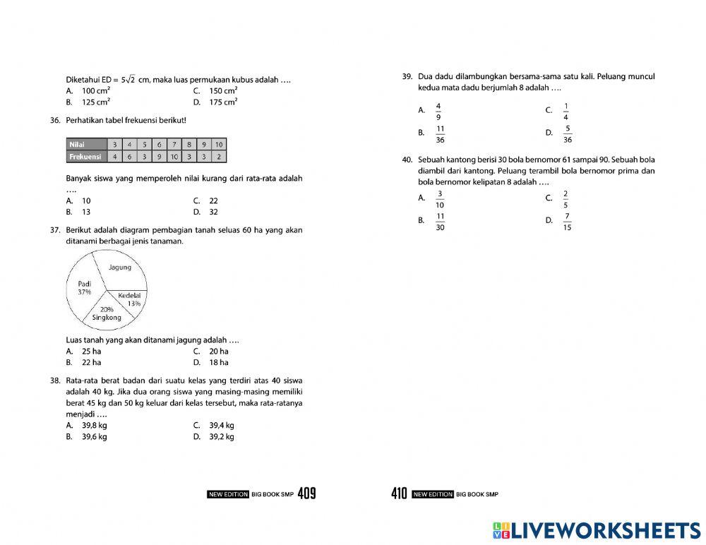 Latihan Matematika Evaluasi 3 Persiapan UN-US