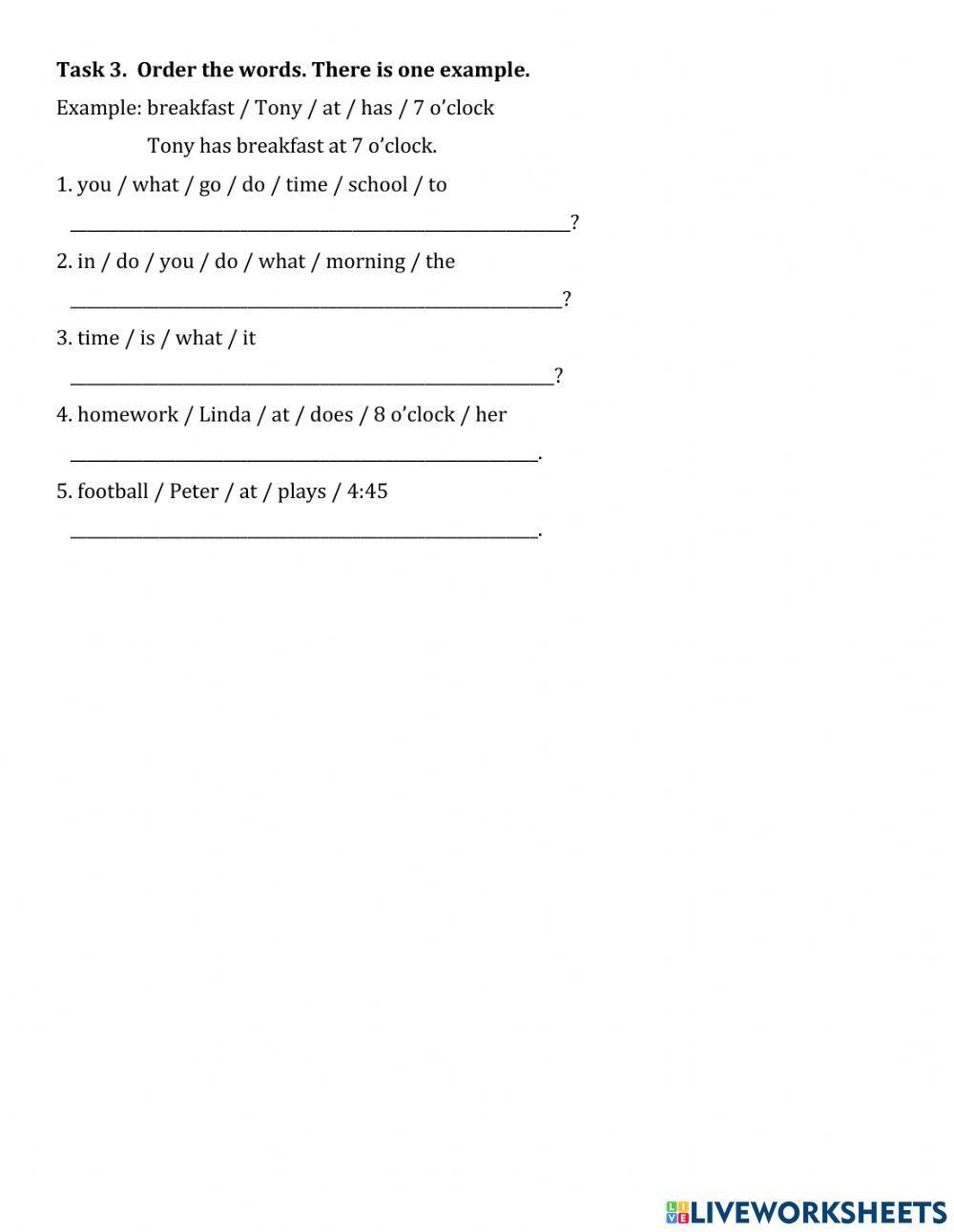 E4 Unit 11 What time is it? - Review