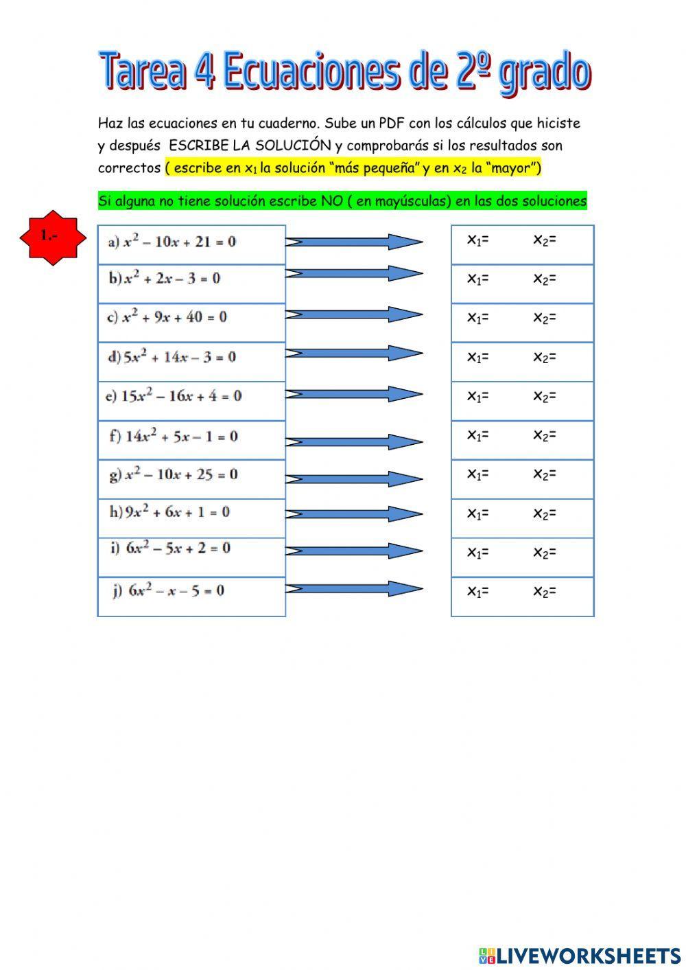 Ecuaciones de 2ºgrado