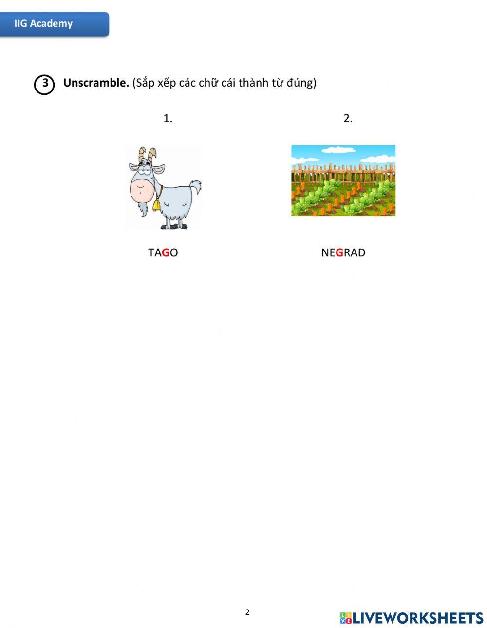 IIG-Grade 1-Worksheet 21