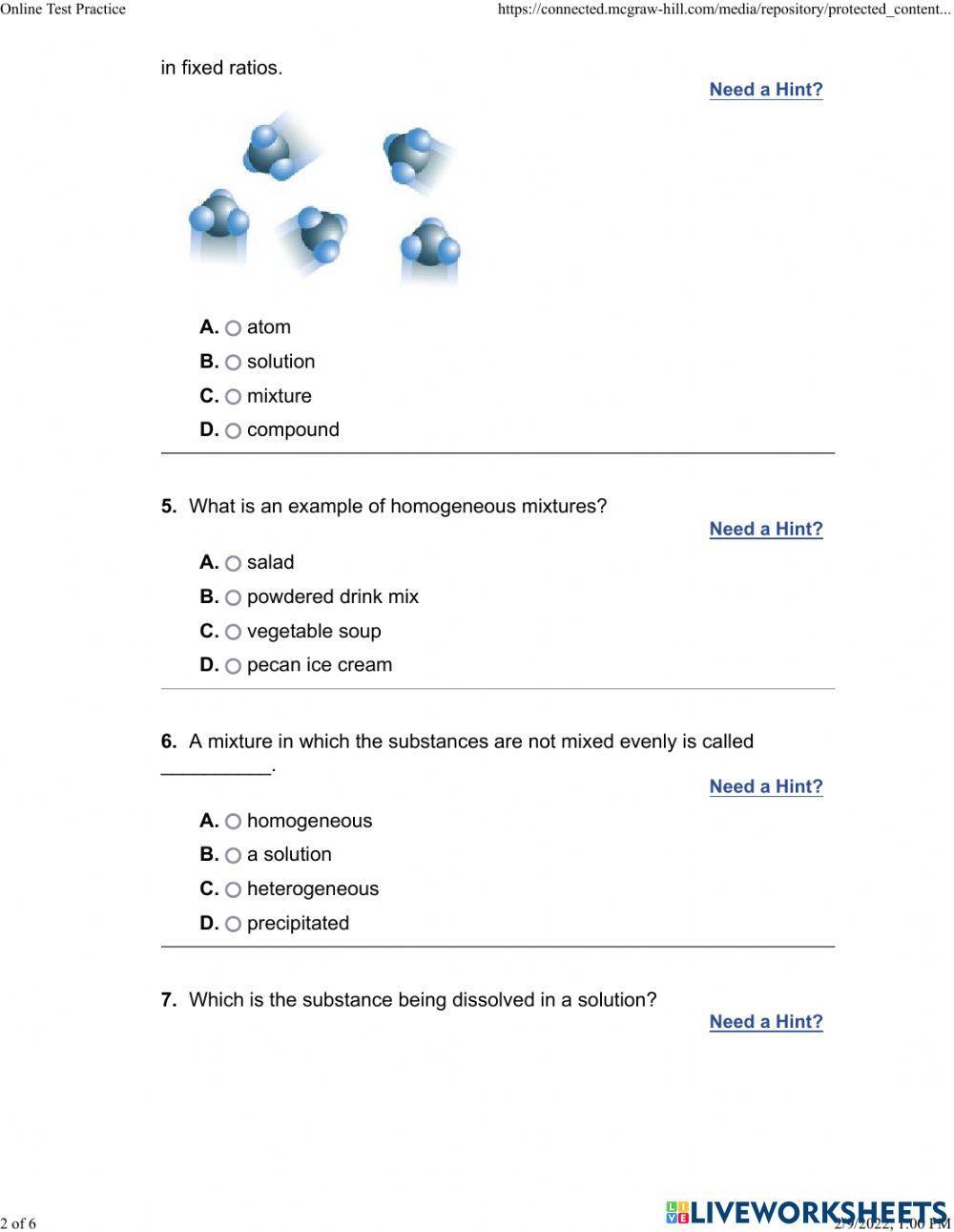 G-6 test on matter and atoms