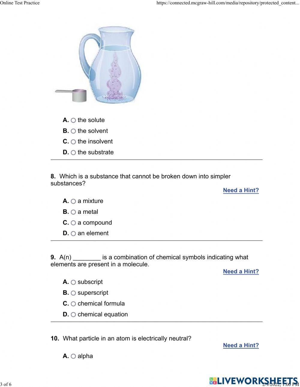 G-6 test on matter and atoms