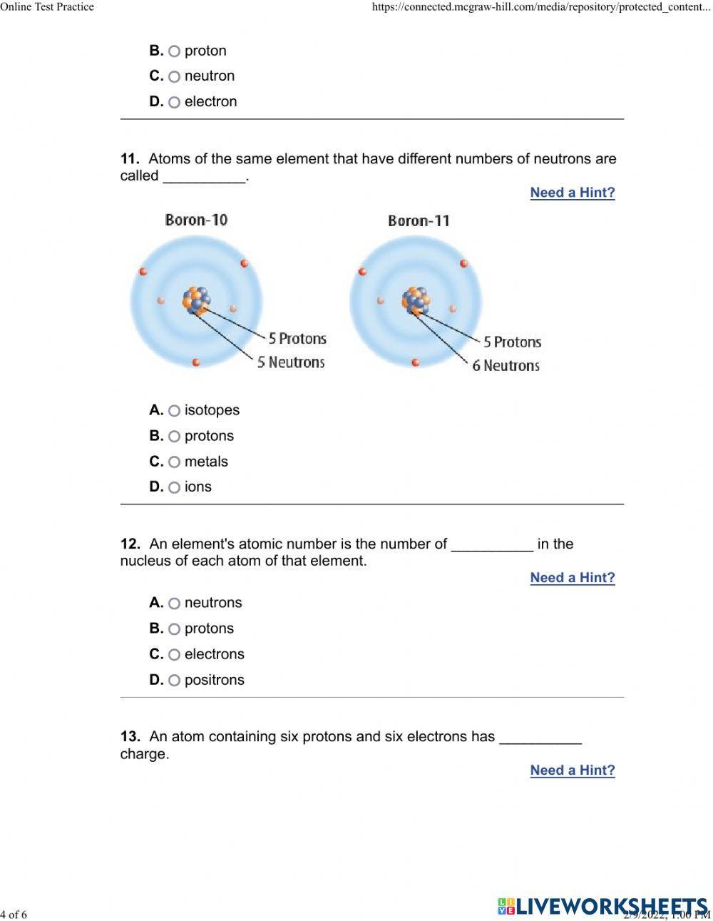 G-6 test on matter and atoms