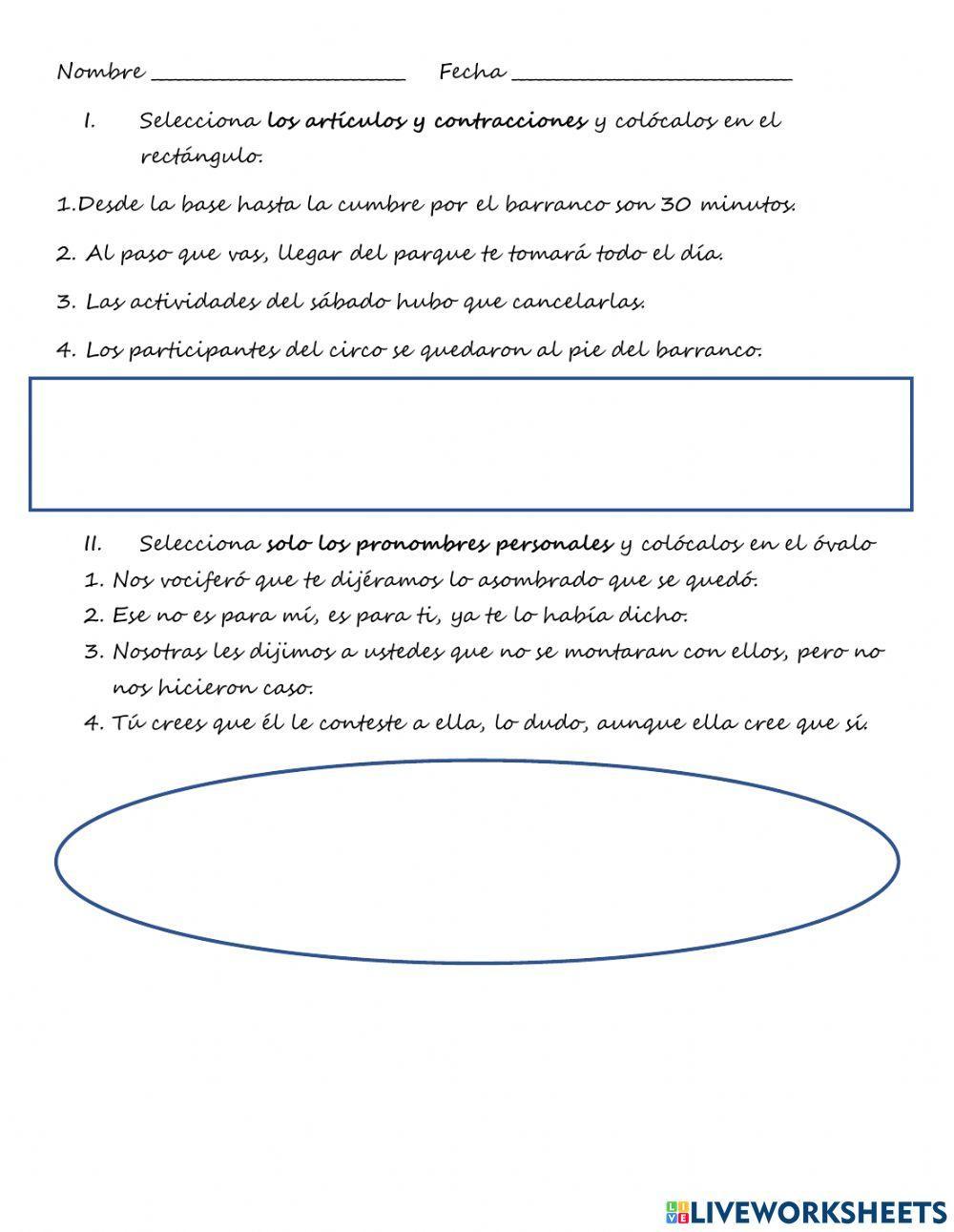 Pronombres y determinantes