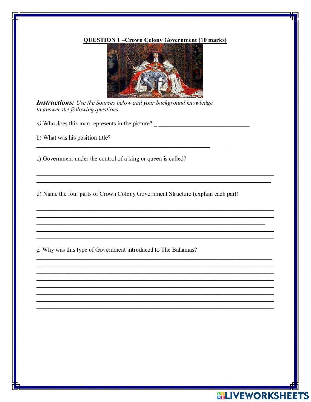 Woodes Rogers & Royal Government Short Answer Questions