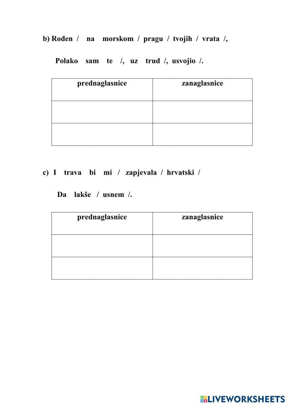 Naglasak i naglasne cjeline - 7.