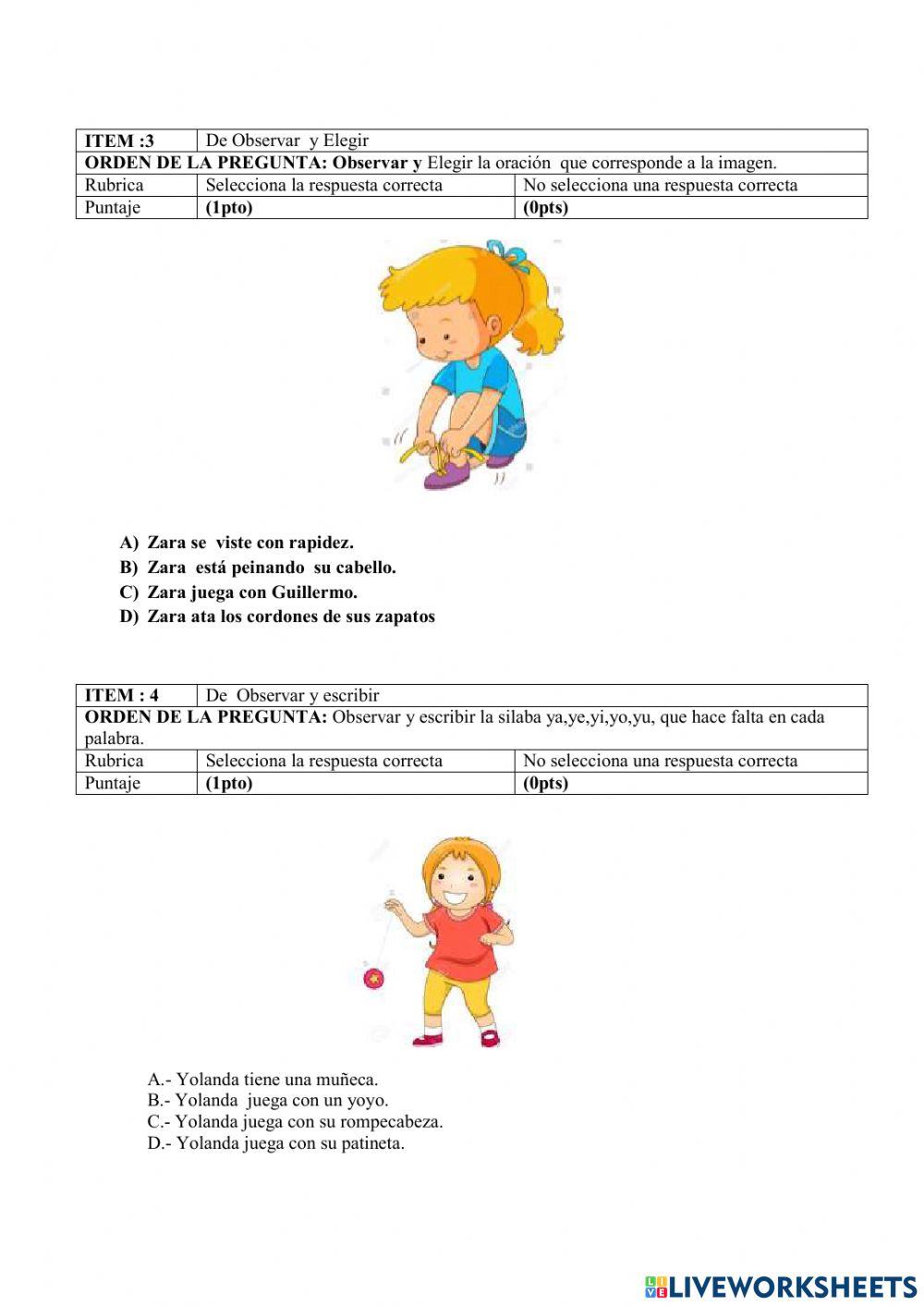 Evaluación quimestral