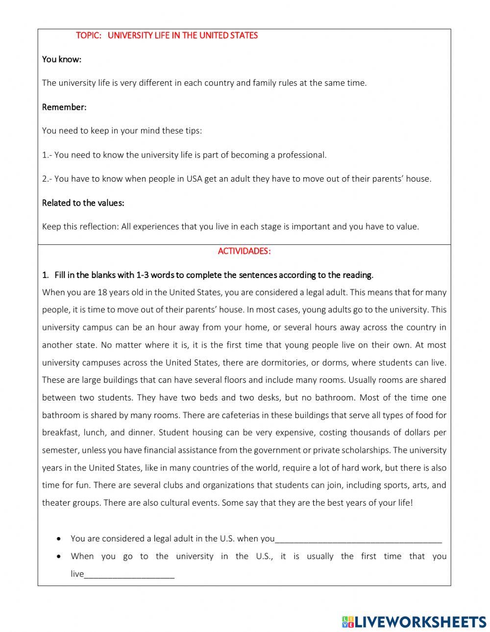 University Life in the United States