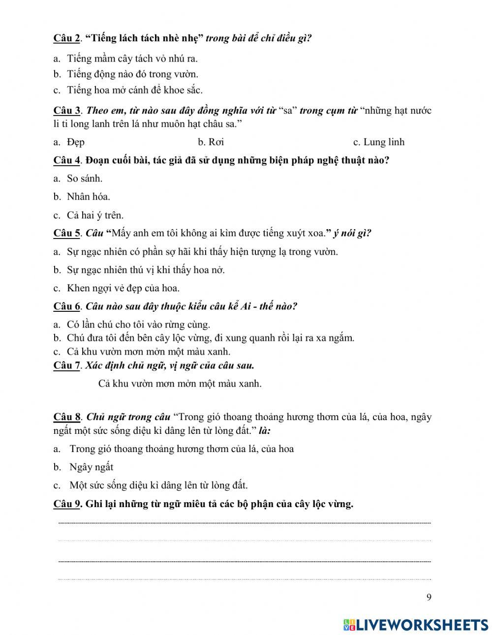 Tiếng Việt cuối tuần 22