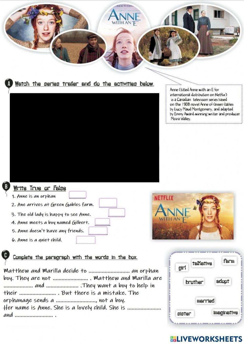 Anne with an E - Present simple