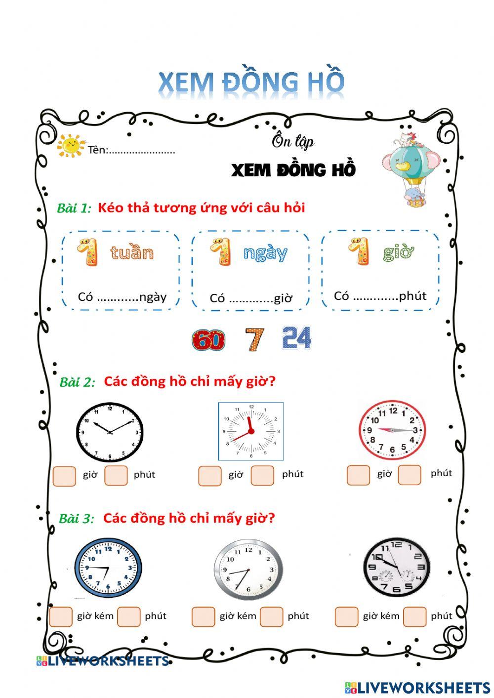 Xem đồng hồ (tt)