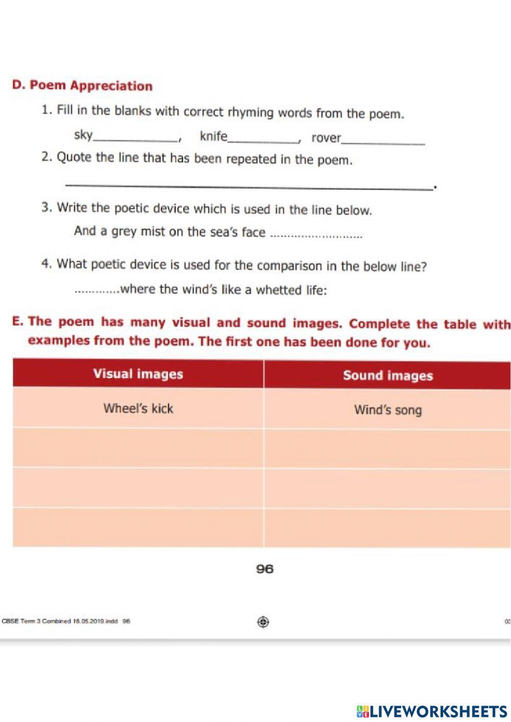 7thStd English SEA FEVER(poem)