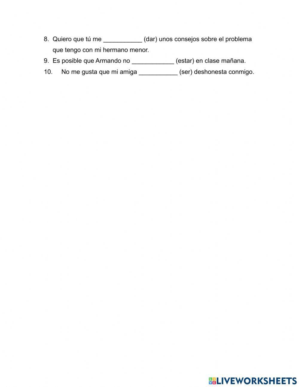 El subjuntivo irregular