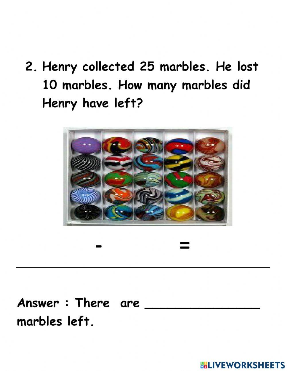 Word Problems on Subtraction
