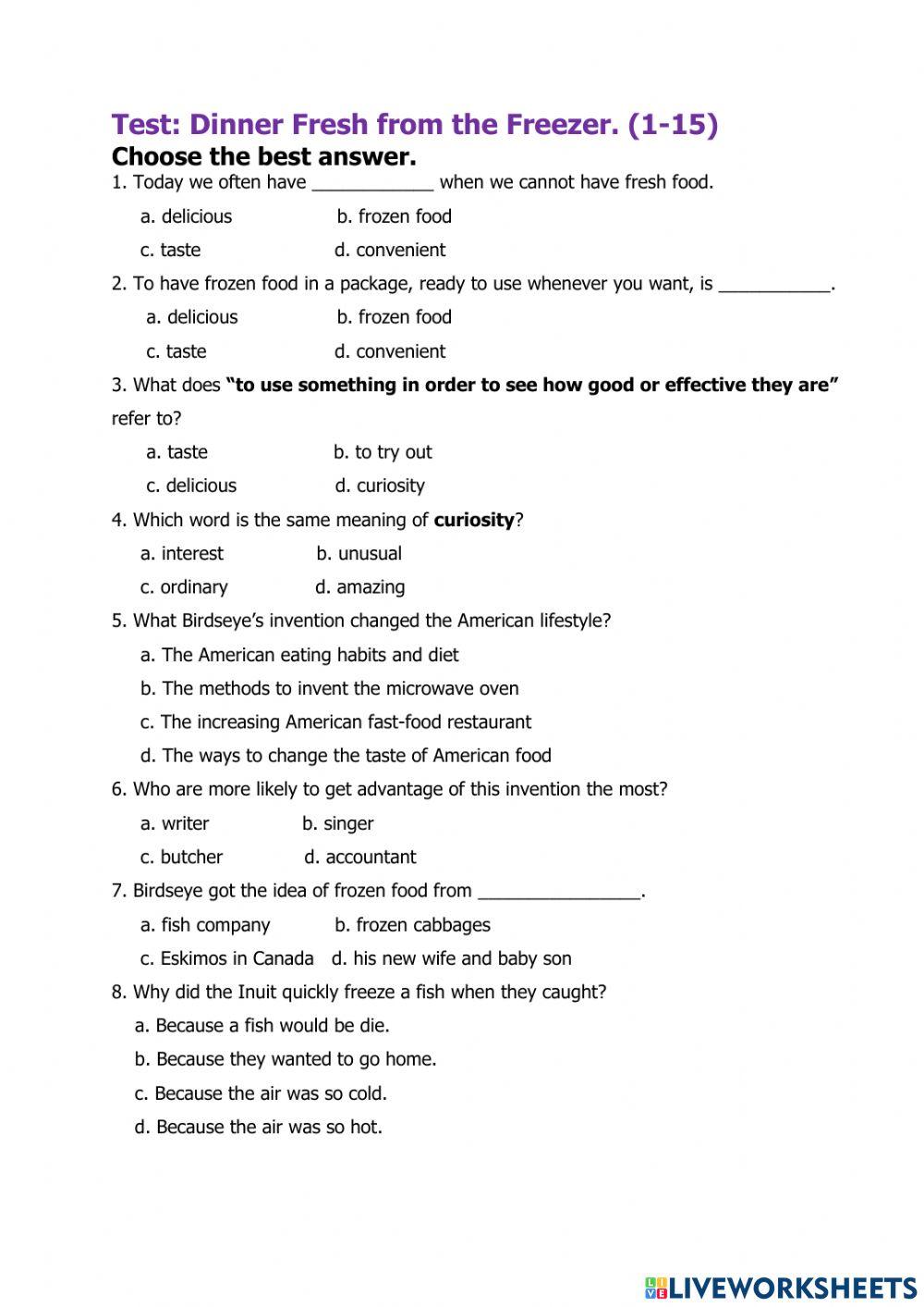 Dinner Fresh from the Freezer