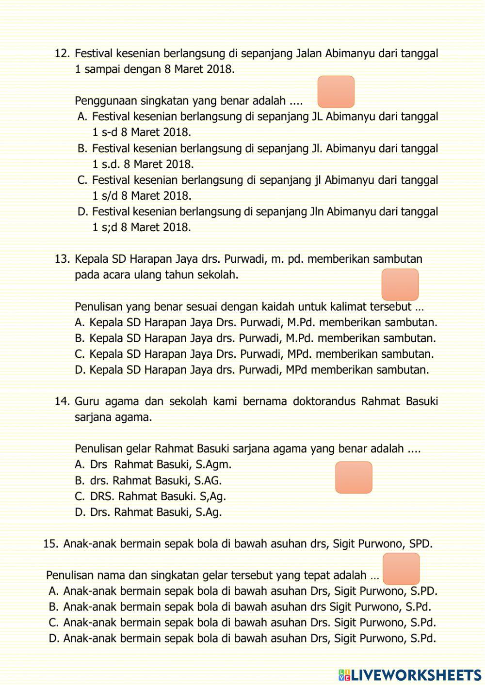 Kata baku, ejaan, tanda baca