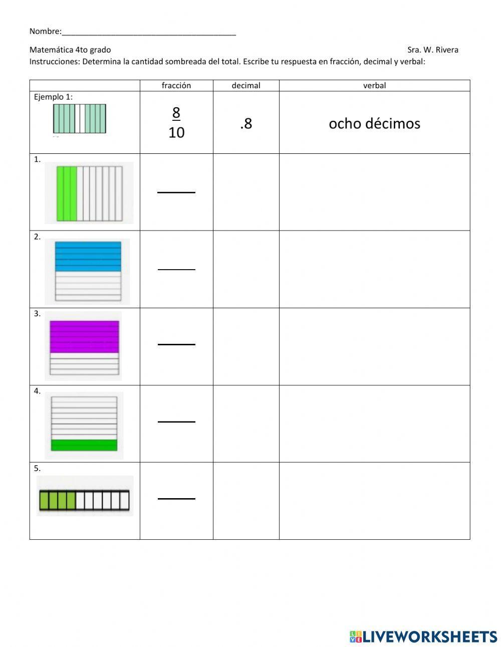 Decimales (décimas y centésimas)