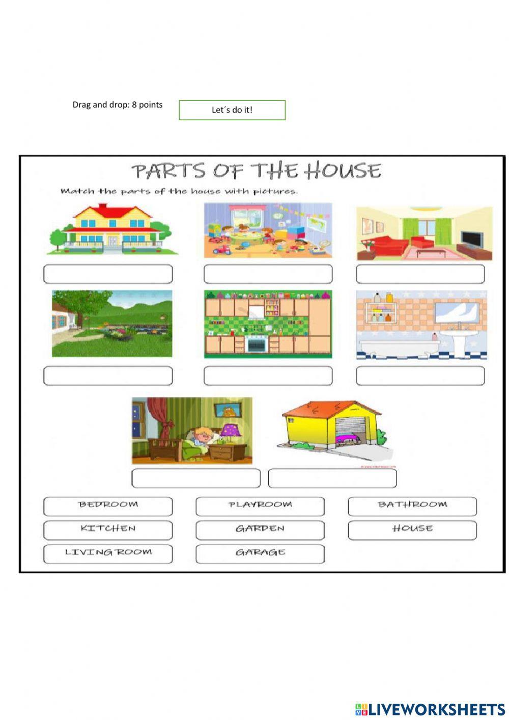 Family members and parts of the house multiple choice match grag and