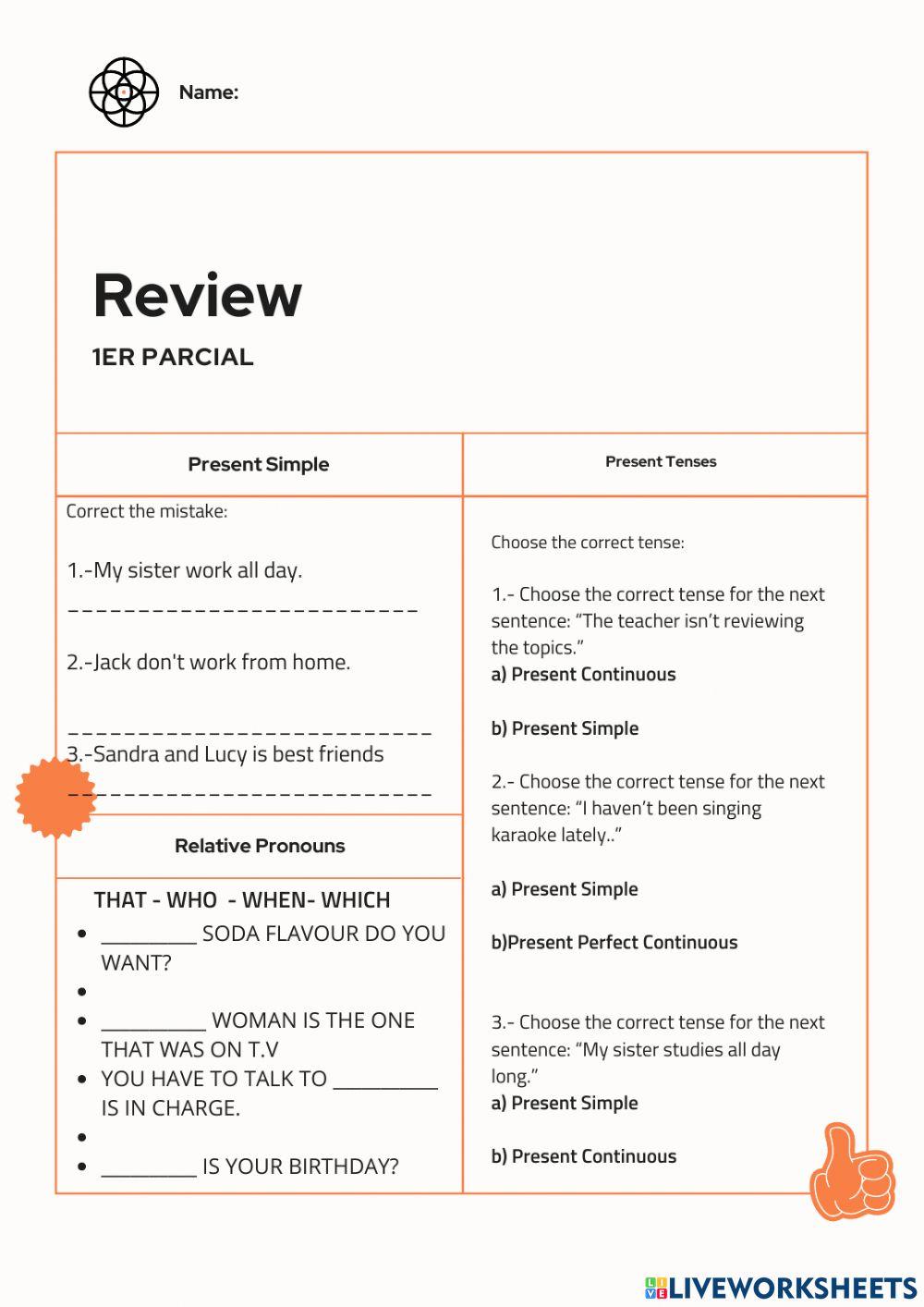 Present and Past Tenses- inglés progresivo 4