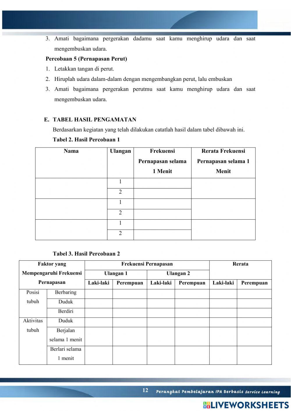 Lkpd 2 mekanisme, frekuensi pernapasan pada manusia