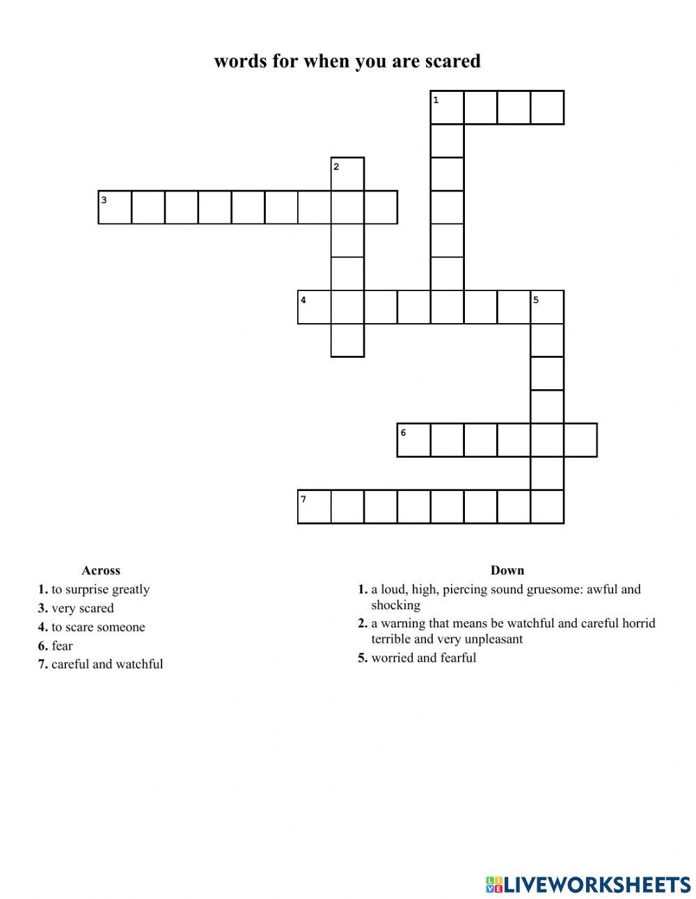 Words For When You Are Scared Liveworksheets 1860146 Words For When You Are Scared Liveworksheets 1860146