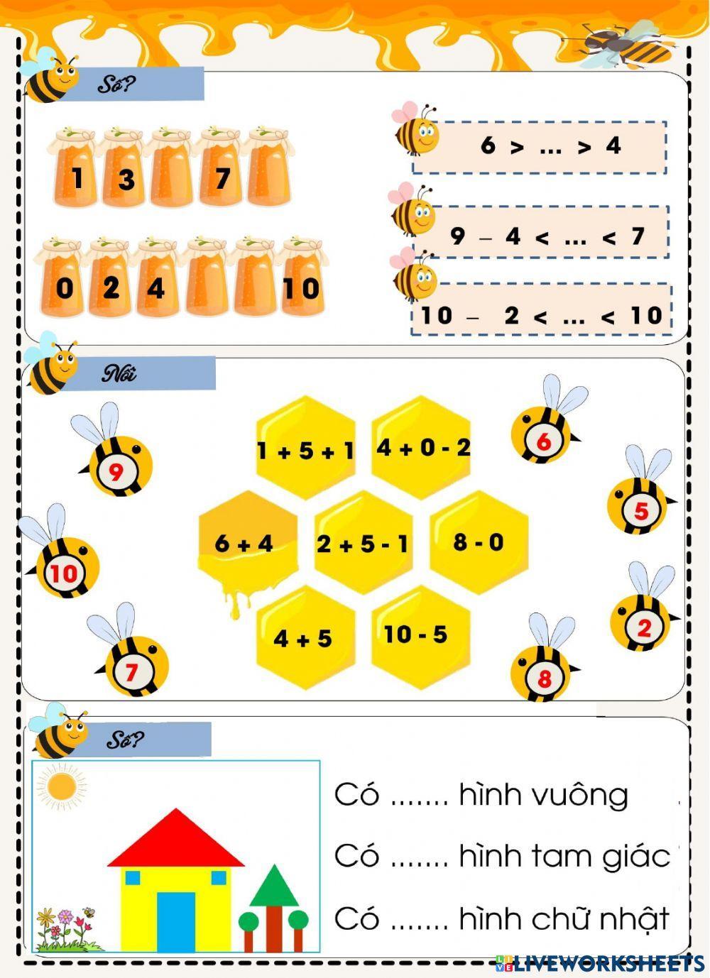 Phiếu ôn cuối Học kỳ 1 - Lớp 1