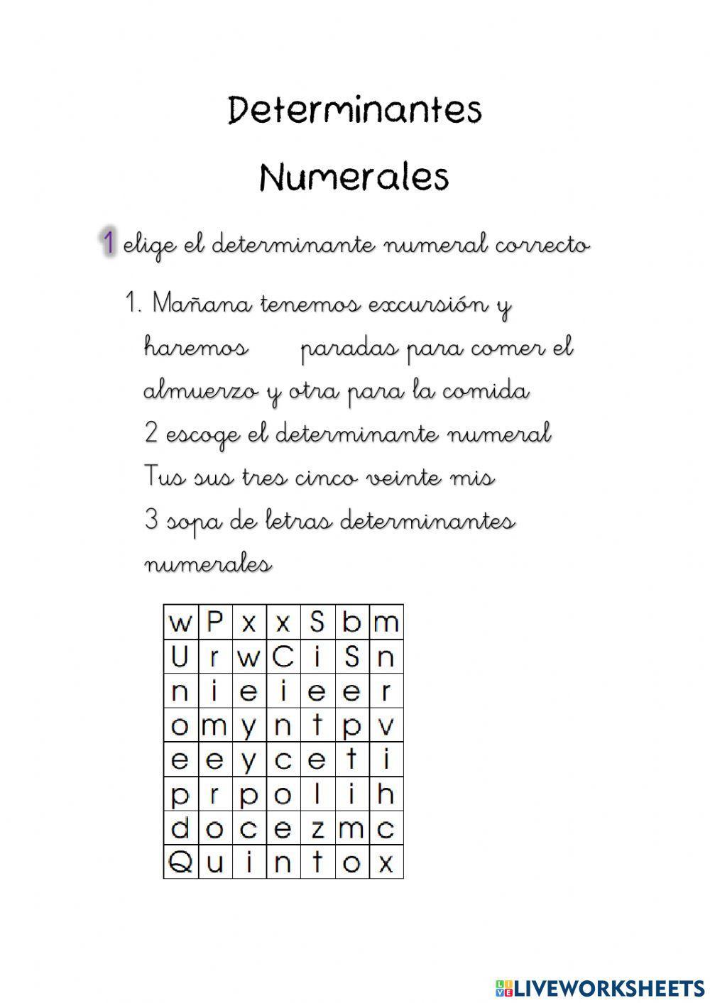 JDeteminates Numerales