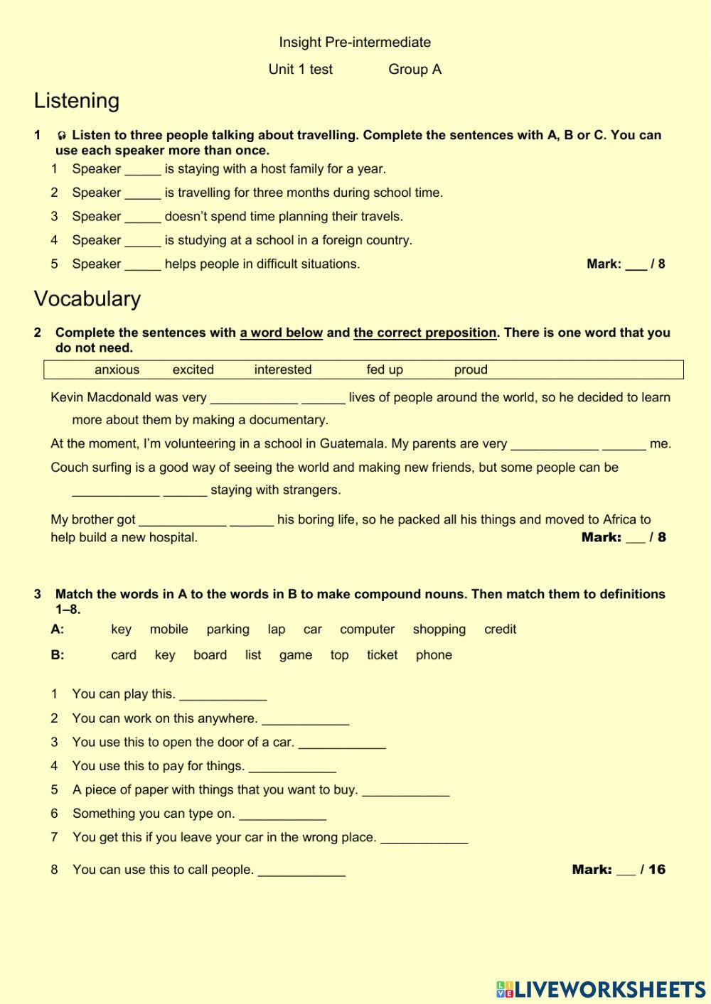 Unit 1 test in free interactive worksheets 5296797