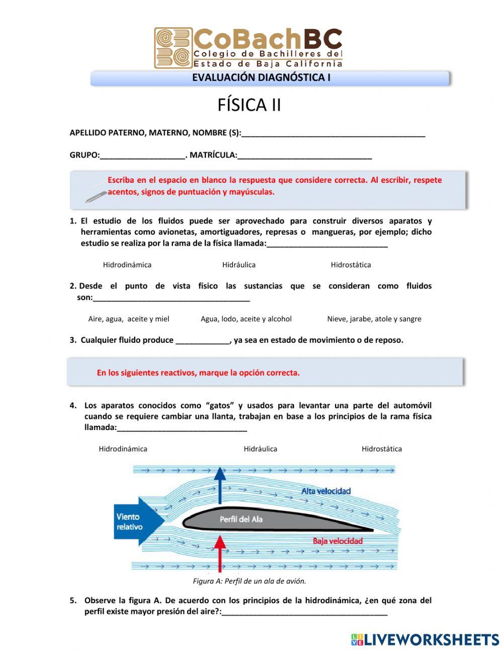 Examen diagnóstico hidráulica