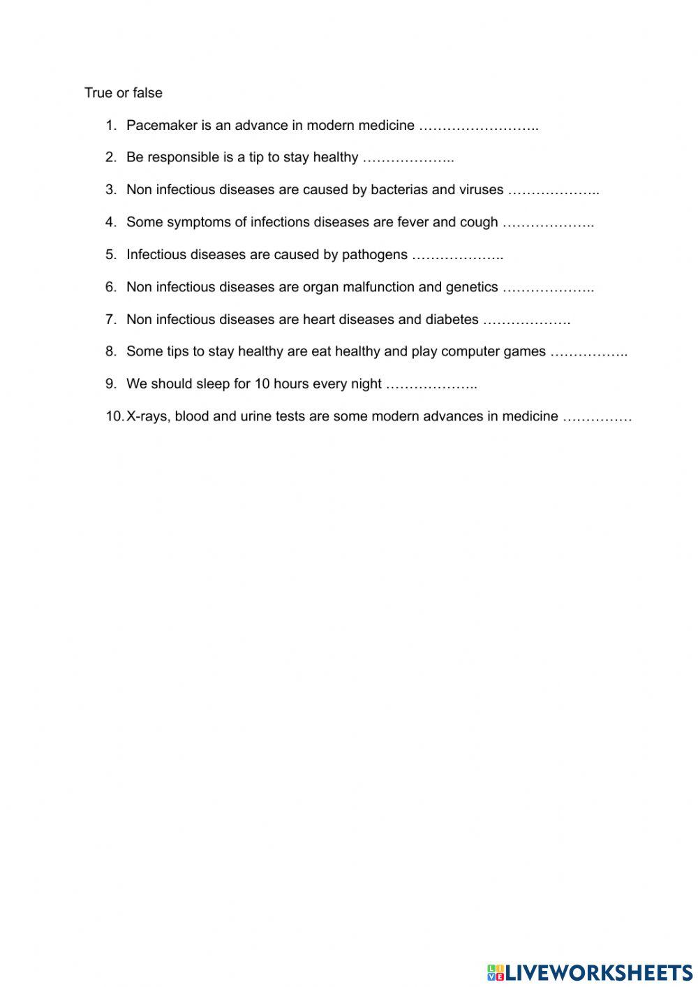 Unit 4: Health and Illness