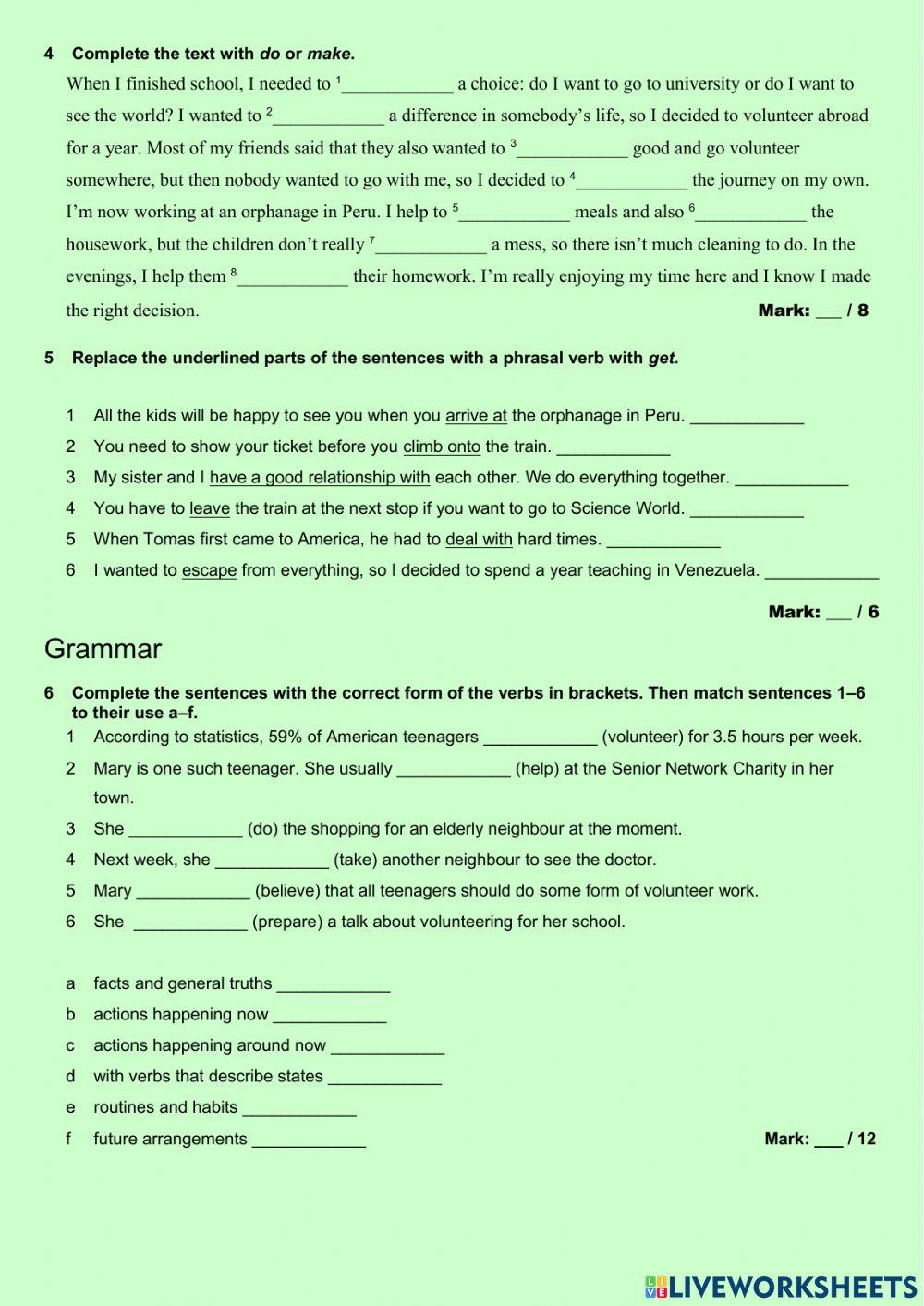 Insight pre-intermediate. Unit 1 test, 