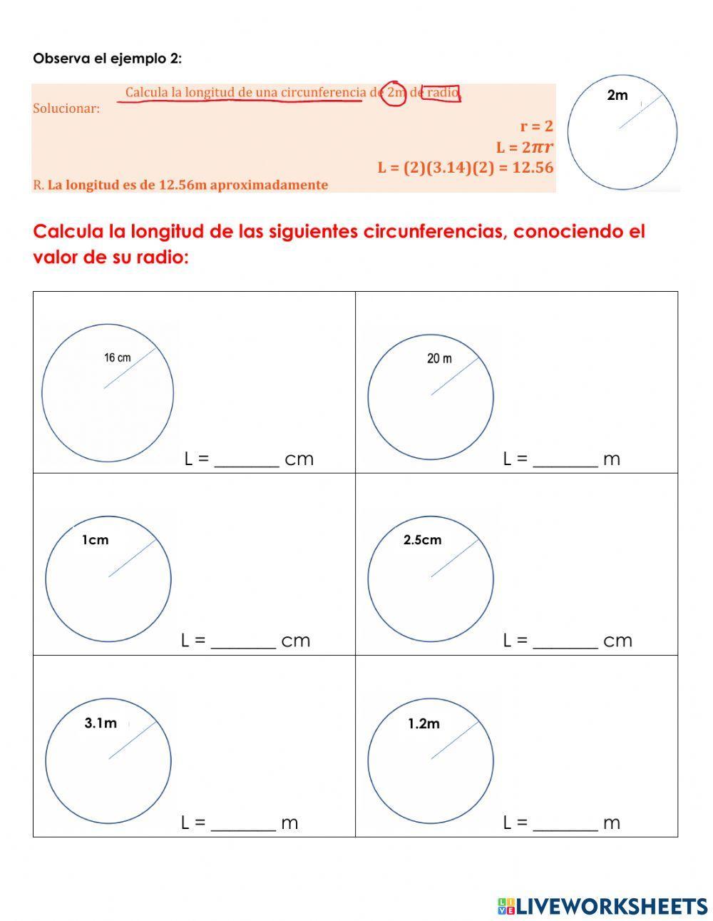 Longitud de la circunferencia
