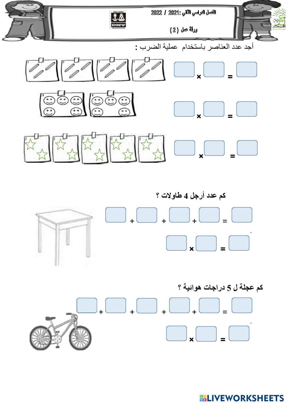 الضرب كجمع متكرر 