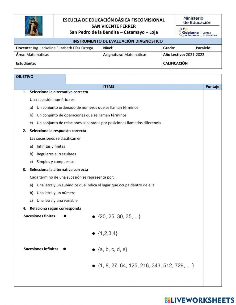 Sucesiones y progresiones